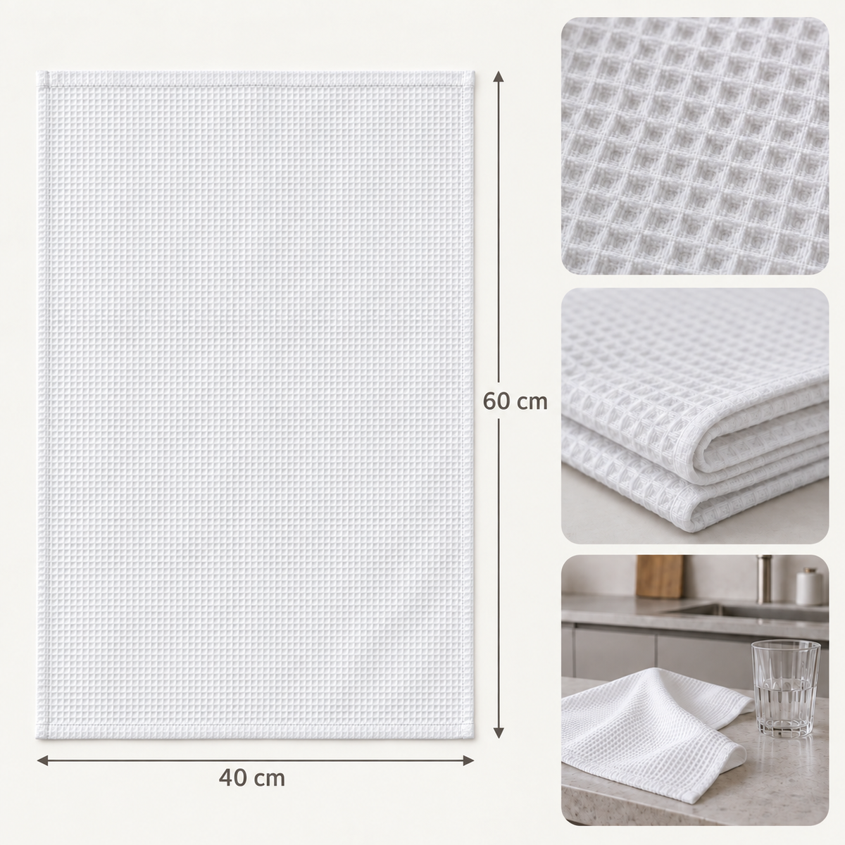 Kitchen Towel (tea towel) with a picture of a dog/cat – Personalised #0096771 — Tea towel dimensions 40 × 60 cm