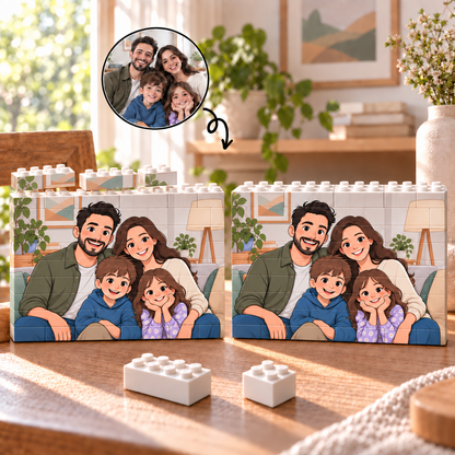 A family picture made from building blocks – Landscape