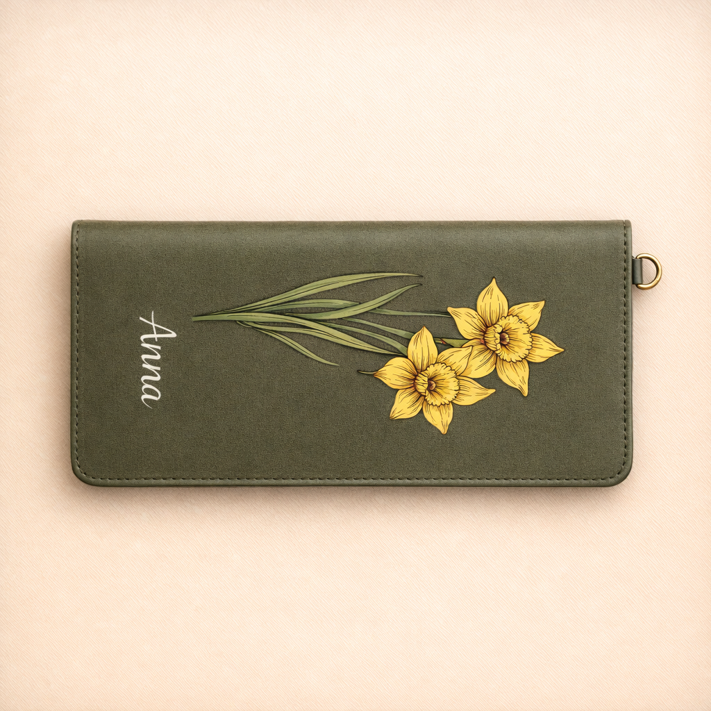 Personalised wallet with a birthday flower and name [PC-GALLERY:cmv77mkft00lfmrabph8031ir:9ee98d73-1b45-4b5e-b7ca-56ab3df27d36:bb84d41bdad531136ccef1f8687ceeafd34fcb37fe5d2e76b9516de8e4a01b56]