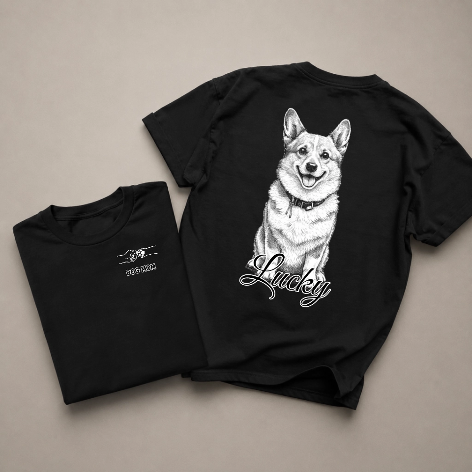 T-shirt with dog - dog mom/dog dad - Personalized #812 — mockup cmuemhru800n3s7zwmgcz4mpe