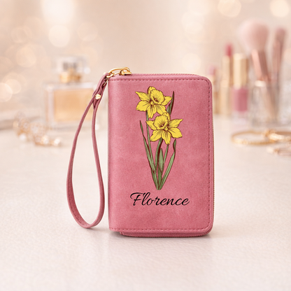 Personalised wallet with a birthday flower and name [PC-MOCKUP:cmv77mkft00lfmrabph8031ir:b868cd4430a9ddf1047a46df:b868cd4430a9ddf1047a46df49b70dd4f8211d8fac87093c9be5787c594e8c9a]