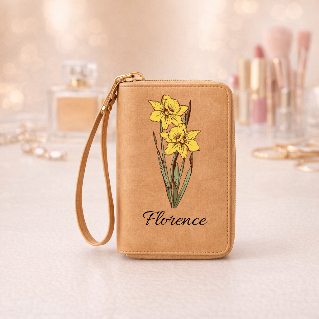 Personalised wallet with a birthday flower and name [PC-MOCKUP:cmv77mkft00lfmrabph8031ir:348203cf1883469f79eba093:348203cf1883469f79eba0934a363c66f31ac59c8388108773e4cb108c28ce78]