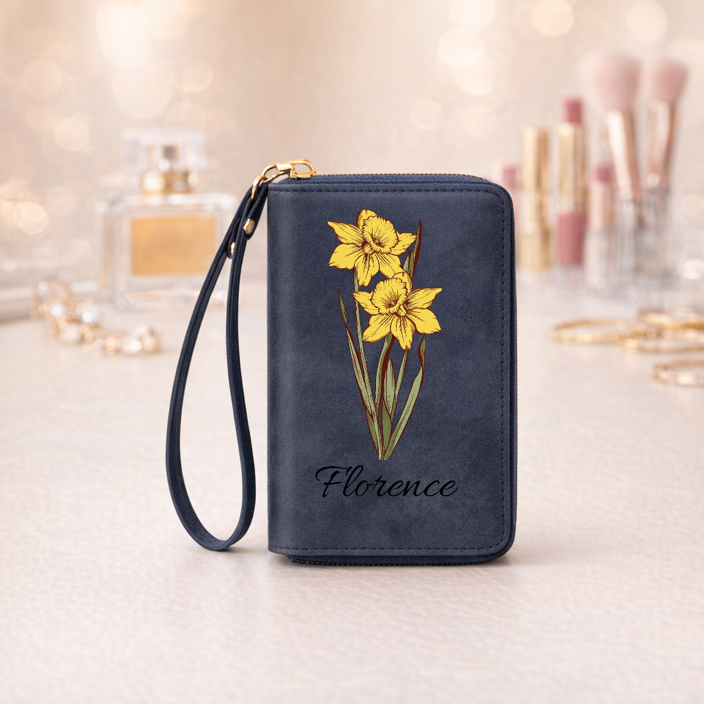 Personalised wallet with a birthday flower and name [PC-MOCKUP:cmv77mkft00lfmrabph8031ir:9e2ede2cfbbc8435d84a38c9:9e2ede2cfbbc8435d84a38c9e52d0a272af2422ff0b029a903dd11840d9cd55c]