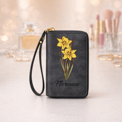 Personalised wallet with a birthday flower and name [PC-MOCKUP:cmv77mkft00lfmrabph8031ir:350eb9c124aad0080e3a038f:350eb9c124aad0080e3a038f23916a2c4fad22b74f07287eb56dead8c1b171f1]