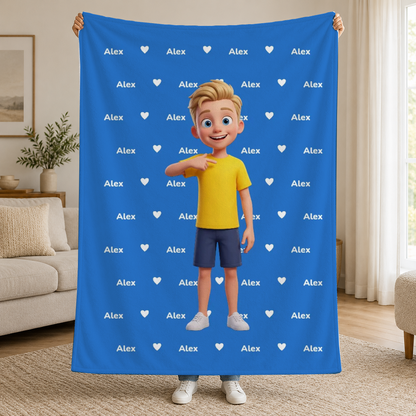 Blanket featuring your 3D character and name – Personalised #61843 [PC-MOCKUP:cmvf1wzuc0037oytj83534j6y:59931d716c31901371c82bcb:59931d716c31901371c82bcb293488fdc14e7cb3a9366a997efdb42bdb633d21]