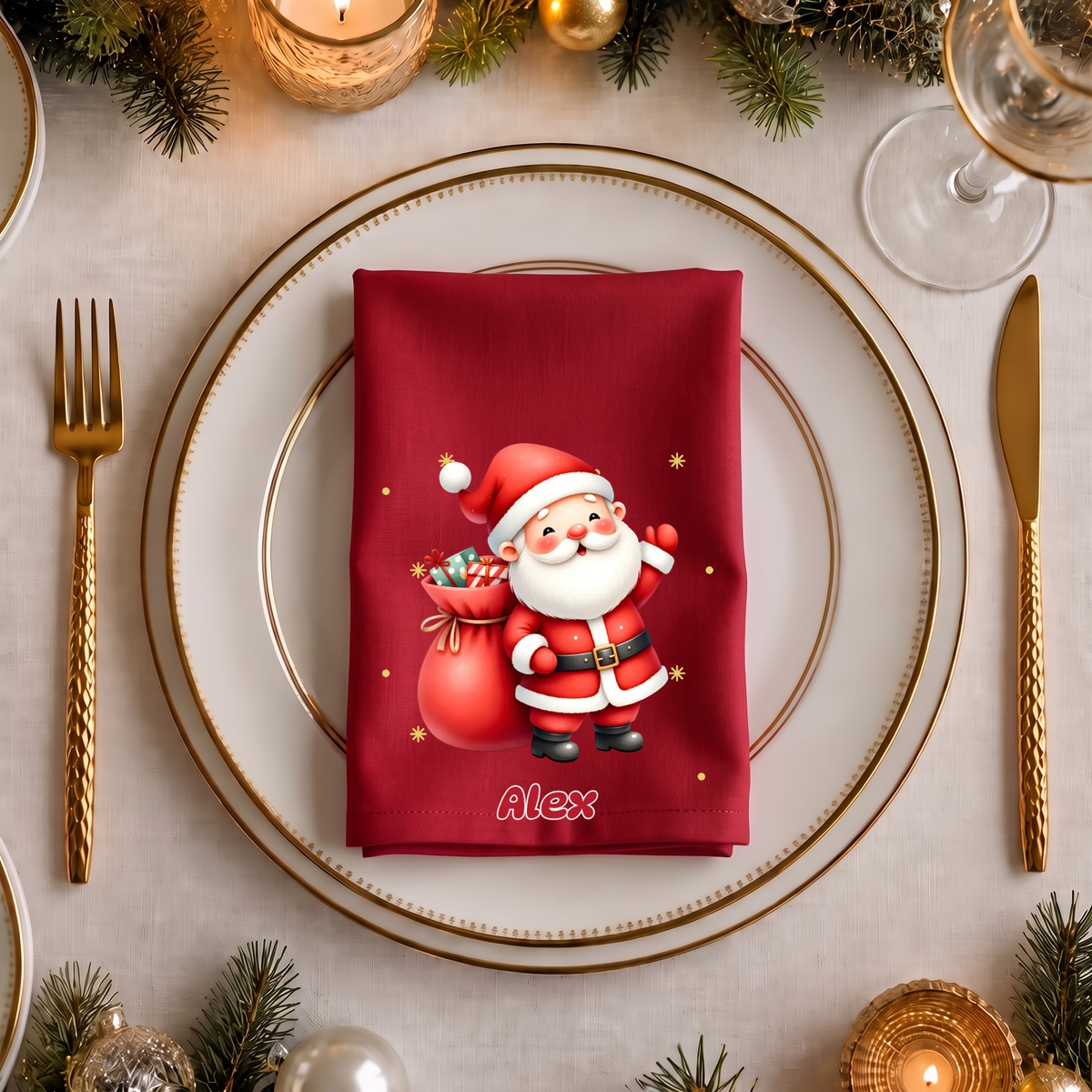 Christmas napkin featuring Father Christmas and a name #58319 [PC-MOCKUP:cmvmeuv7p00axn3070o9izpgu:8e39983f38b4ccd8926cc489:8e39983f38b4ccd8926cc489a6506748615ceb1d3f56274fc87641a7ecc04074]
