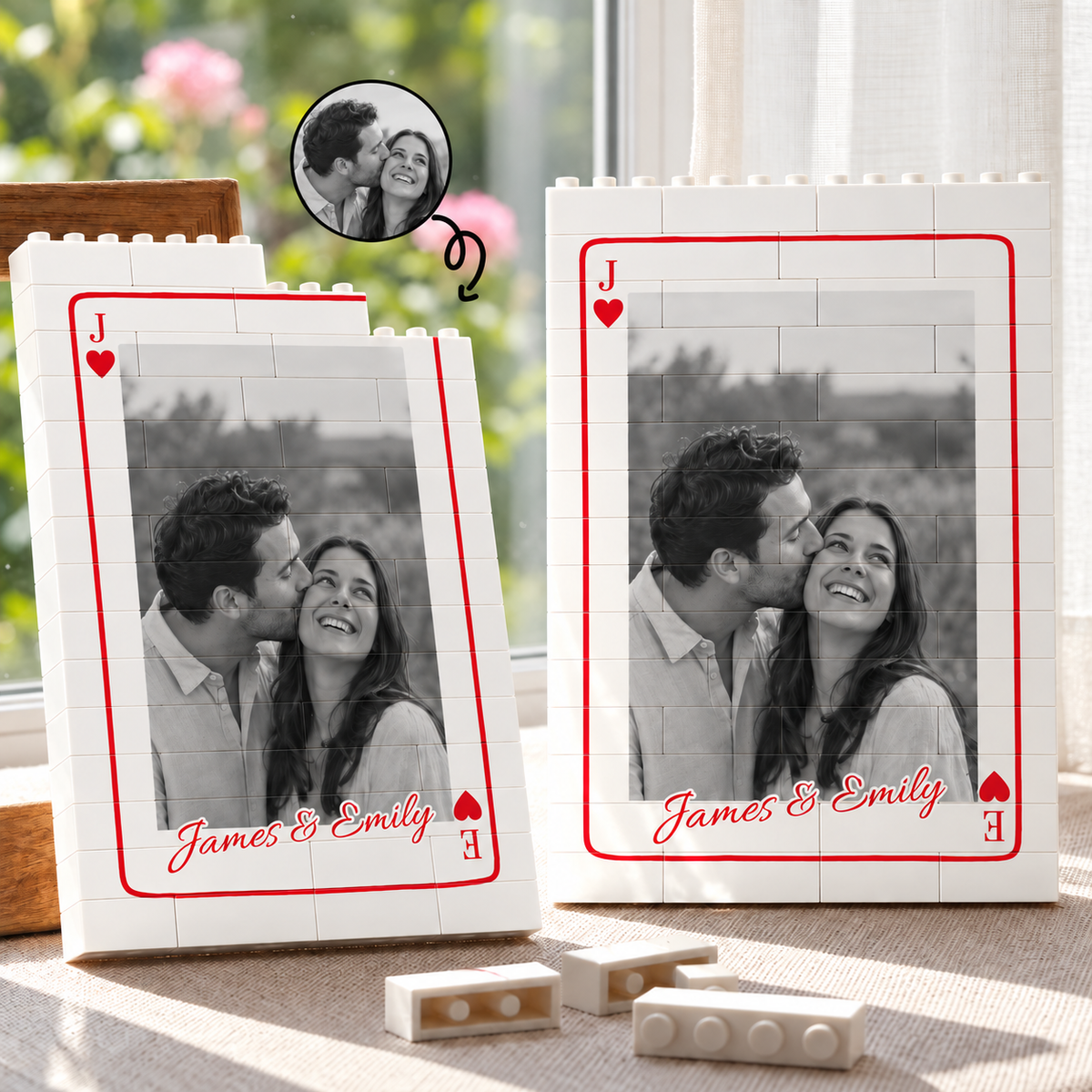 Personalised building blocks with a photo – Boy’s Day gift #90371 | James & Emily | hero
